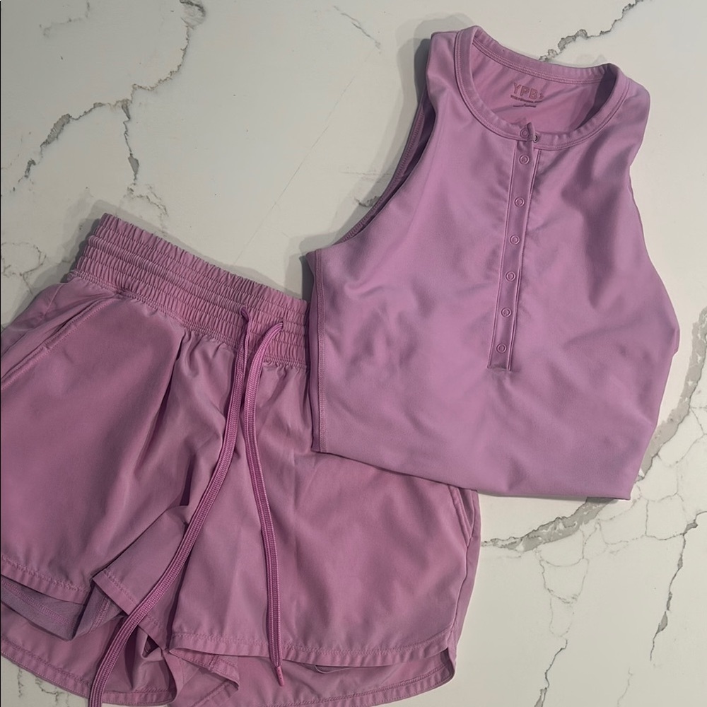 Lavender Sleeveless Top and Shorts Set